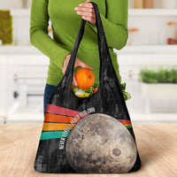 Never Forget Pluto Grocery Bag Distressed Retro Space Astronomy Science