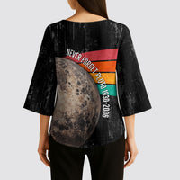 Never Forget Pluto Kimono Sleeve Blouse Distressed Retro Space Astronomy Science