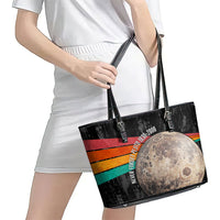 Never Forget Pluto Leather Tote Bag Distressed Retro Space Astronomy Science