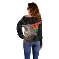 Never Forget Pluto Off Shoulder Sweater Distressed Retro Space Astronomy Science