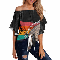 Never Forget Pluto Off Shoulder Wrap Waist Top Distressed Retro Space Astronomy Science