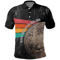 Never Forget Pluto Polo Shirt Distressed Retro Space Astronomy Science
