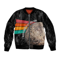Never Forget Pluto Sleeve Zip Bomber Jacket Distressed Retro Space Astronomy Science