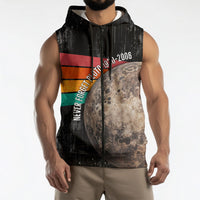 Never Forget Pluto Sleeveless Zip Hoodie Distressed Retro Space Astronomy Science