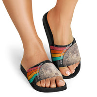 Never Forget Pluto Slide Sandals Distressed Retro Space Astronomy Science