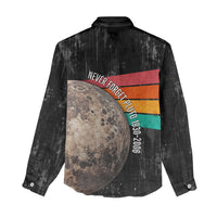 Never Forget Pluto Women Casual Shirt Distressed Retro Space Astronomy Science