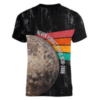 Never Forget Pluto Women V-Neck T-Shirt Distressed Retro Space Astronomy Science