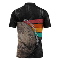 Never Forget Pluto Zipper Polo Shirt Distressed Retro Space Astronomy Science