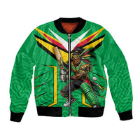Personalized Guyana Cricket Amazon Warriors Bomber Jacket Tribal Warrior Mascot Fan