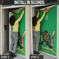 Personalized Guyana Cricket Amazon Warriors Door Cover Tribal Warrior Mascot Fan