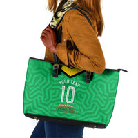 Personalized Guyana Cricket Amazon Warriors Leather Tote Bag Tribal Warrior Mascot Fan