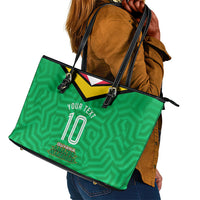 Personalized Guyana Cricket Amazon Warriors Leather Tote Bag Tribal Warrior Mascot Fan