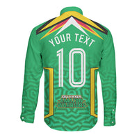 Personalized Guyana Cricket Amazon Warriors Long Sleeve Button Shirt Tribal Warrior Mascot Fan