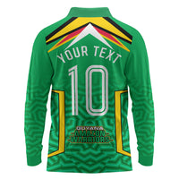 Personalized Guyana Cricket Amazon Warriors Long Sleeve Polo Shirt Tribal Warrior Mascot Fan