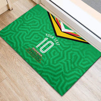 Personalized Guyana Cricket Amazon Warriors Rubber Doormat Tribal Warrior Mascot Fan