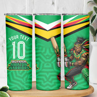 Personalized Guyana Cricket Amazon Warriors Skinny Tumbler Tribal Warrior Mascot Fan