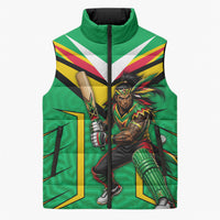 Personalized Guyana Cricket Amazon Warriors Sleeveless Puffer Jacket Tribal Warrior Mascot Fan