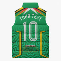 Personalized Guyana Cricket Amazon Warriors Sleeveless Puffer Jacket Tribal Warrior Mascot Fan