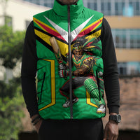 Personalized Guyana Cricket Amazon Warriors Sleeveless Puffer Jacket Tribal Warrior Mascot Fan