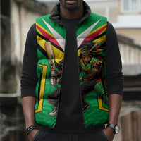 Personalized Guyana Cricket Amazon Warriors Sleeveless Puffer Jacket Tribal Warrior Mascot Fan