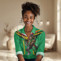 Personalized Guyana Cricket Amazon Warriors Women Casual Shirt Tribal Warrior Mascot Fan