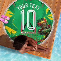 Personalized Guyana Cricket Beach Blanket Amazon Warriors Tribal Mascot Sports
