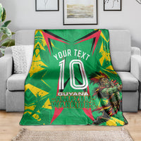 Personalized Guyana Cricket Blanket Amazon Warriors Tribal Mascot Sports