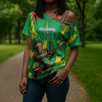 Personalized Guyana Cricket Cross Shoulder Shirt Amazon Warriors Tribal Mascot Sports