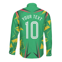 Personalized Guyana Cricket Long Sleeve Button Shirt Amazon Warriors Tribal Mascot Sports