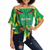 Personalized Guyana Cricket Off Shoulder Wrap Waist Top Amazon Warriors Tribal Mascot Sports