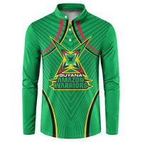 Personalized Guyana Cricket Amazon Warriors Button Sweatshirt Modern Geometric Sports Fan