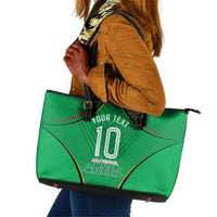 Personalized Guyana Cricket Amazon Warriors Leather Tote Bag Modern Geometric Sports Fan