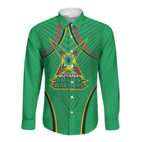 Personalized Guyana Cricket Amazon Warriors Long Sleeve Button Shirt Modern Geometric Sports Fan