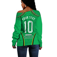 Personalized Guyana Cricket Amazon Warriors Off Shoulder Sweater Modern Geometric Sports Fan