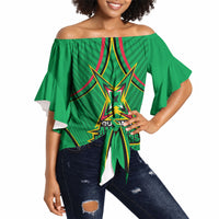 Personalized Guyana Cricket Amazon Warriors Off Shoulder Wrap Waist Top Modern Geometric Sports Fan