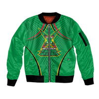 Personalized Guyana Cricket Amazon Warriors Sleeve Zip Bomber Jacket Modern Geometric Sports Fan