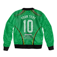 Personalized Guyana Cricket Amazon Warriors Sleeve Zip Bomber Jacket Modern Geometric Sports Fan