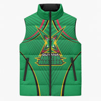 Personalized Guyana Cricket Amazon Warriors Sleeveless Puffer Jacket Modern Geometric Sports Fan