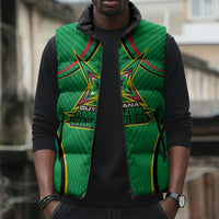 Personalized Guyana Cricket Amazon Warriors Sleeveless Puffer Jacket Modern Geometric Sports Fan