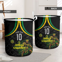 Personalized Jamaica Kingsmen Laundry Basket Caribbean Cricket Royal Warrior King Mascot