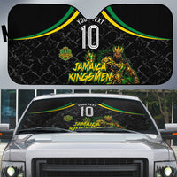 Personalized Jamaica Kingsmen Auto Sun Shade Caribbean Cricket Royal Warrior King Mascot