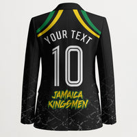 Personalized Jamaica Kingsmen Blazer Caribbean Cricket Royal Warrior King Mascot