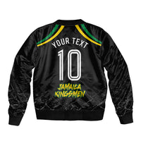 Personalized Jamaica Kingsmen Bomber Jacket Caribbean Cricket Royal Warrior King Mascot