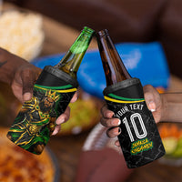 Personalized Jamaica Kingsmen 4 in 1 Can Cooler Tumbler Caribbean Cricket Royal Warrior King Mascot