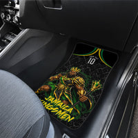 Personalized Jamaica Kingsmen Car Mats Caribbean Cricket Royal Warrior King Mascot