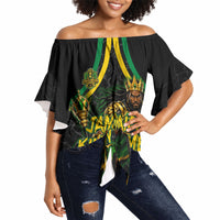 Personalized Jamaica Kingsmen Off Shoulder Wrap Waist Top Caribbean Cricket Royal Warrior King Mascot