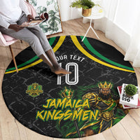 Personalized Jamaica Kingsmen Round Carpet Caribbean Cricket Royal Warrior King Mascot