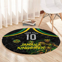 Personalized Jamaica Kingsmen Round Carpet Caribbean Cricket Royal Warrior King Mascot