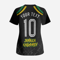 Personalized Jamaica Kingsmen Scrub Top Caribbean Cricket Royal Warrior King Mascot