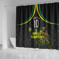 Personalized Jamaica Kingsmen Shower Curtain Caribbean Cricket Royal Warrior King Mascot